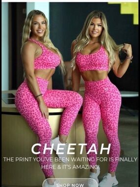 Bombshell Sportswear Hot Pink Cheetah High-Waist Leggings